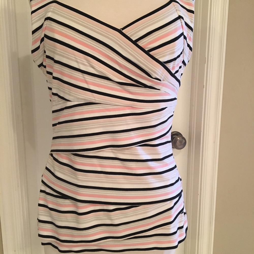 Sleeveless striped shell